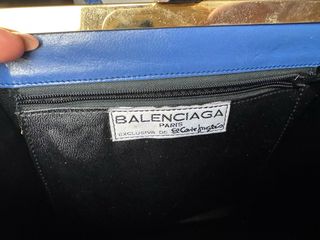 Bolso Balenciaga Vintage Piel y Serpiente Azul