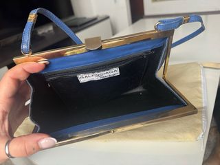 Bolso Balenciaga Vintage Piel y Serpiente Azul