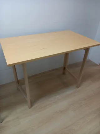 Mesa plegable madera clara 100x60