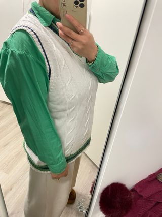 Camisa verde Zara mujer