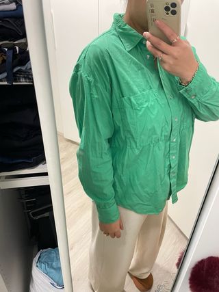 Camisa verde Zara mujer
