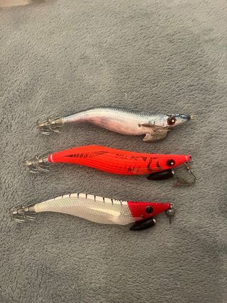 Lote 3 señuelos pesca eging