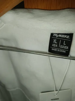 Chaleco Cortavientos térmico Ciclismo Blanco Talla