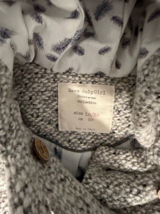 Abrigo Zara niña 18/24 meses
