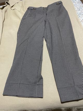 Pantalón Massimo Dutti Blanco y Negro