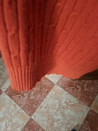 Vestido punto naranja ochos talla única