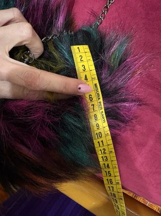 Borsa pelliccia sintetica multicolor