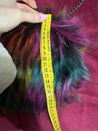 Borsa pelliccia sintetica multicolor