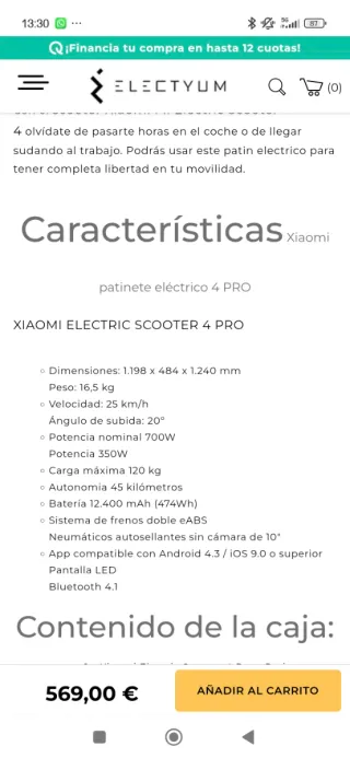 Patinete Eléct Xiaomi 4 pro,negociable reg casco