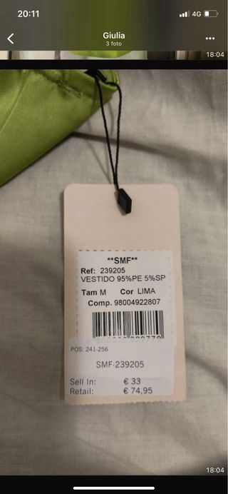 Abito lungo SMF verde in seta