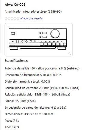 AIWA  XA-005-391-  amplificador