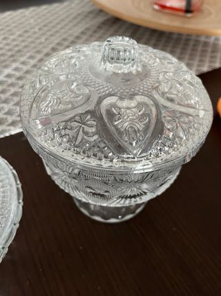 Coppia Zuccheriera Caramelliera Vetro