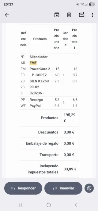 Kawasaki KX 250 precio: 2200/2700 con los dos esca