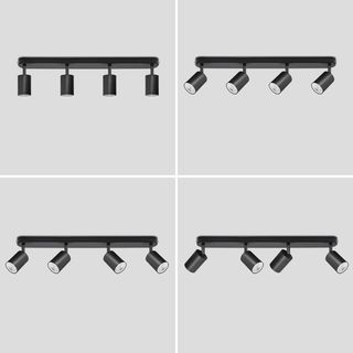 Foco Techo 4 LED GU10 Negro