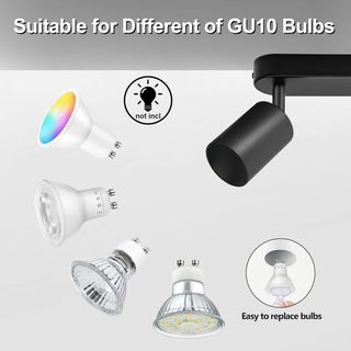 Foco Techo 4 LED GU10 Negro