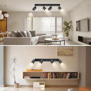 Foco Techo 4 LED GU10 Negro