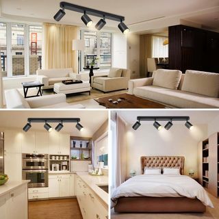 Foco Techo 4 LED GU10 Negro