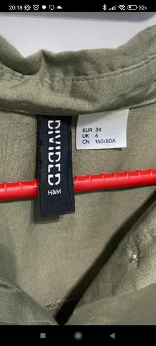 Camisa H&M verde anudada