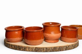 Lote 7 tarros barro esmaltado horno/microondas