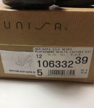 Salones Unisa Negro Tacón Plataforma Talla 39