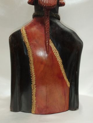 Busto uomo masai in legno a mano - Africa Kenya