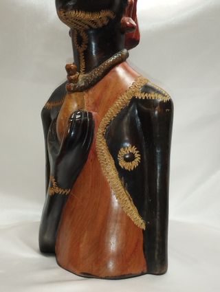 Busto uomo masai in legno a mano - Africa Kenya