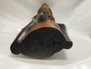 Busto uomo masai in legno a mano - Africa Kenya