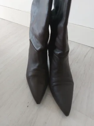 Botas piel marrón chocolate Massimo Dutti Talla 40