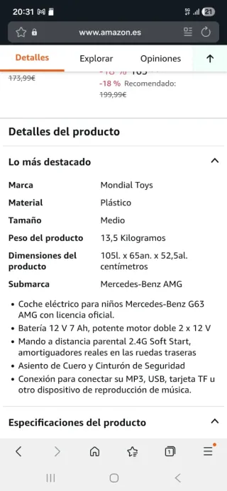 Coche Eléctrico Niños Mercedes Benz G63 AMG