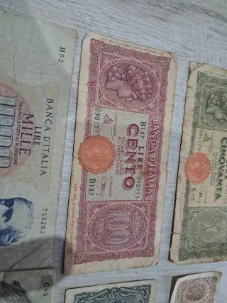 Lotes de Billetes Antiguos Italianos