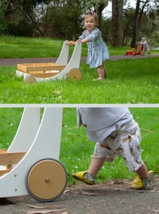 Andador Kinderfeets Madera 2 en 1 Amazon 100€