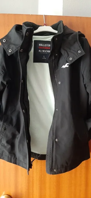 Chamarra Hollister Negra Talla L