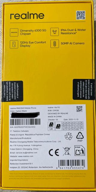 Realme 14x 5G 256GB 8GB RAM Carbon Black