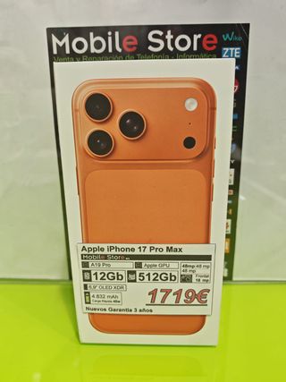 Apple iPhone 17 Pro Max 512GB Naranja Nuevo