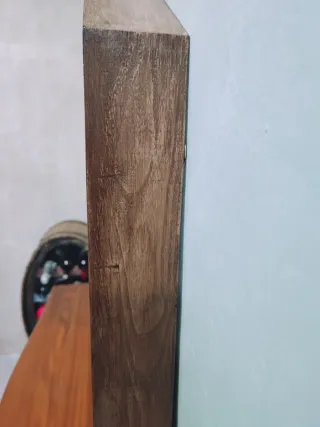 Espejo madera tejado con estantería