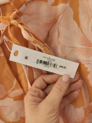 Vestido Verano Flores Naranja/Rosa Talla M