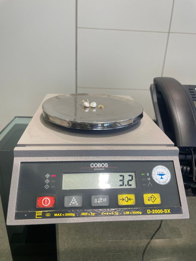 Pendientes Oro 18k Perla Barroca Irregular