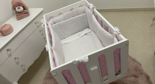 Minicuna colecho madera blanca