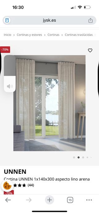 Cortinas color arena