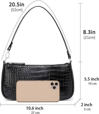 Bolso Hombro Efecto Coco Negro Retro