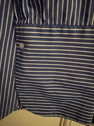 Camisa zara talle s rallada azul y blanco