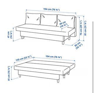 Sofá cama 3 plazas, Knisa grisáceo