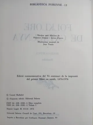 FOLKLORE DE CATALUNYA, RONDALLISTICA, AMADES