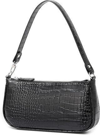 Bolso pequeño mujer negro retro cocodrilo
