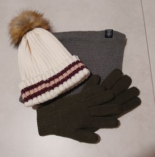 Gorro, braga de cuello y guantes invierno