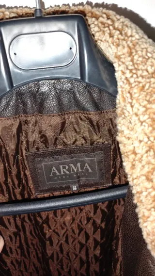 Chaquetón XXL cuero auténtico y piel de oveja