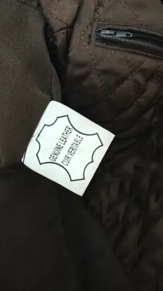 Chaquetón XXL cuero auténtico y piel de oveja