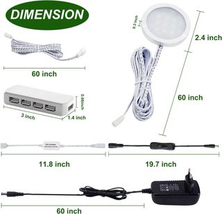 6 Luces LED RGB Armario con Mando