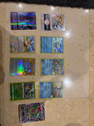 Lote 9 cartas Pokémon: Lugia, Eevee, Arceus