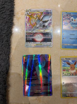 Lote 9 cartas Pokémon: Lugia, Eevee, Arceus